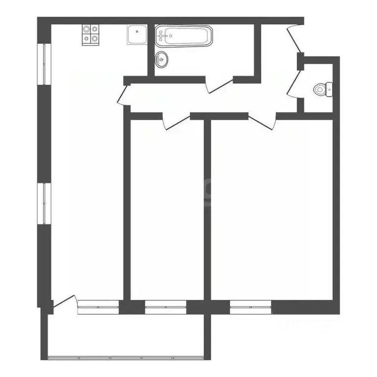 2-к кв. Тульская область, Тула Первомайская ул., 32А (65.8 м) - Фото 2