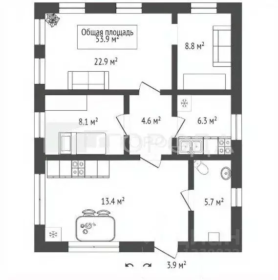 Дом в Новосибирская область, Обь Вокзальная ул., 49 (54 м) - Фото 1