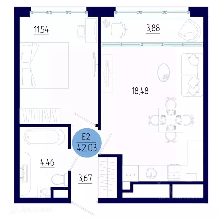1-к кв. Рязанская область, Рязанский муниципальный округ, с. Дядьково ... - Фото 2