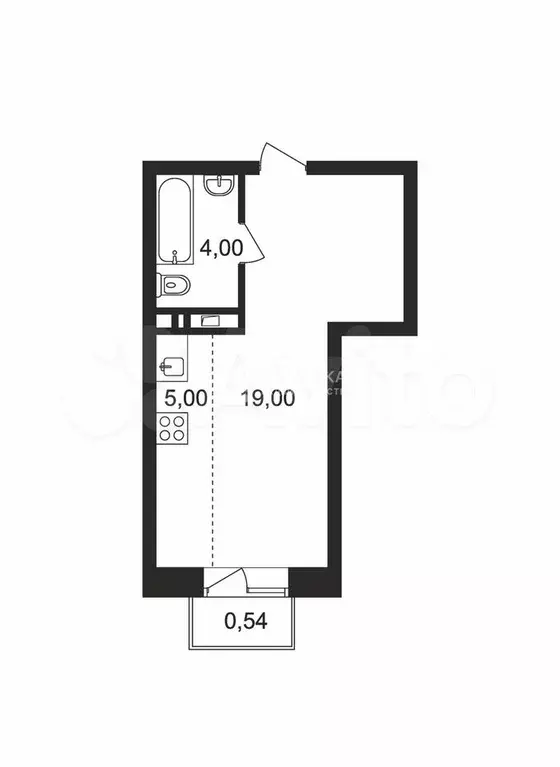 Квартира-студия, 28 м, 5/9 эт. - Фото 0