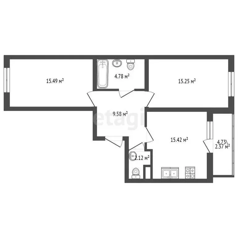 2-комнатная квартира: Сертолово, Златоглавая улица, 2к2 (65.01 м) - Фото 0