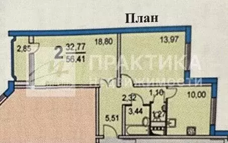 2-к. квартира, 56 м, 6/25 эт. - Фото 0