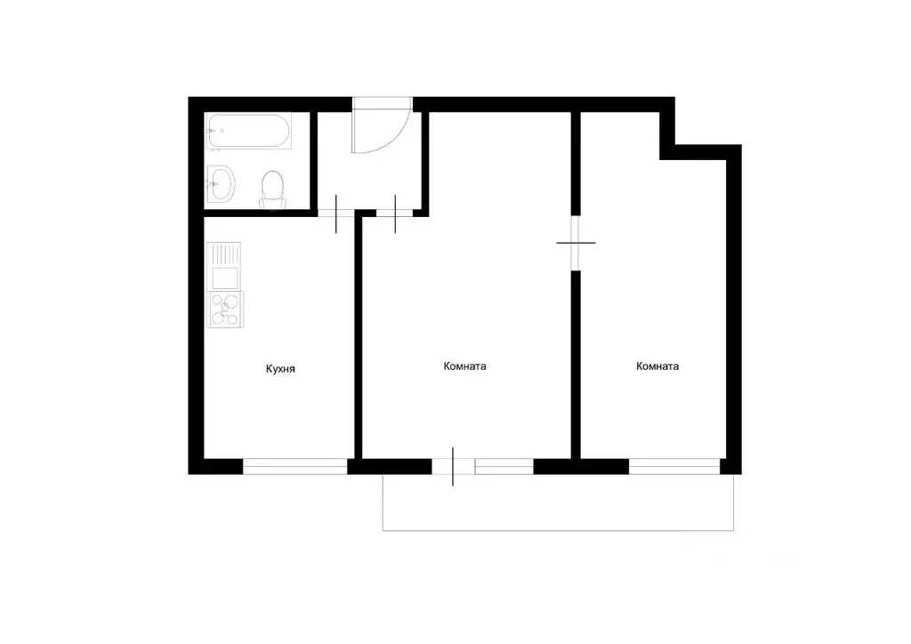 2-к кв. Москва ул. Малая Набережная, 7к1 (47.1 м) - Фото 1