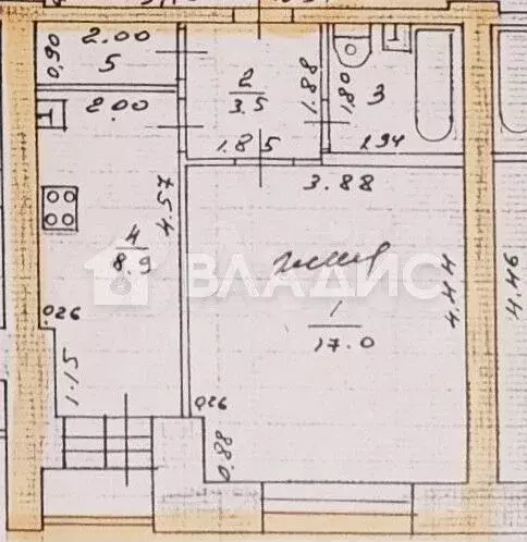 1-к. квартира, 34,7 м, 4/9 эт. - Фото 0