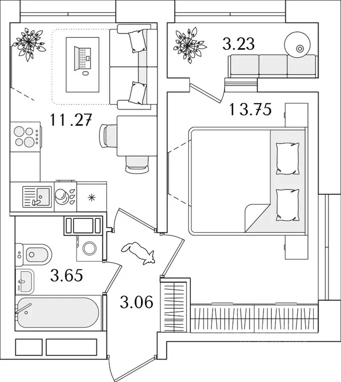 1-к кв. Санкт-Петербург Полюстрово тер.,  (33.35 м) - Фото 0