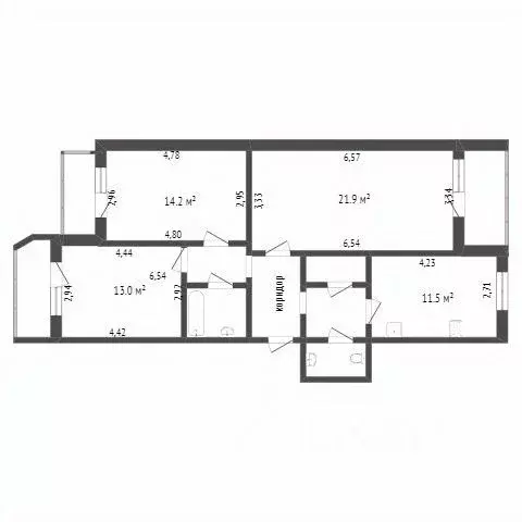 3-к кв. Белгородская область, Белгород ул. Победы, 49к3 (96.0 м) - Фото 2