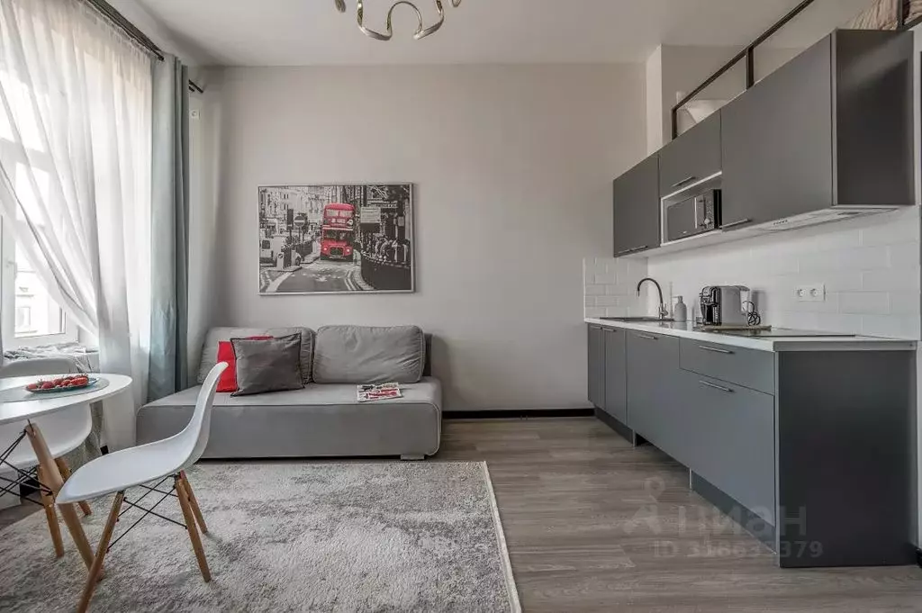 Студия Санкт-Петербург Тележная ул., 23 (22.0 м) - Фото 1
