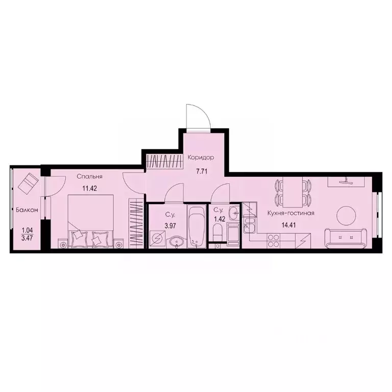 1-к кв. Ленинградская область, Всеволожский район, Заневское городское ... - Фото 1