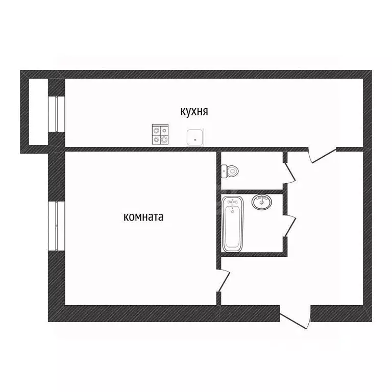1-к кв. Ленинградская область, Киришский район, Глажевское с/пос, пос. ... - Фото 2