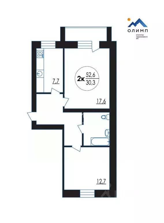 2-к кв. Вологодская область, Вологда Козленская ул., 76А (52.6 м) - Фото 2