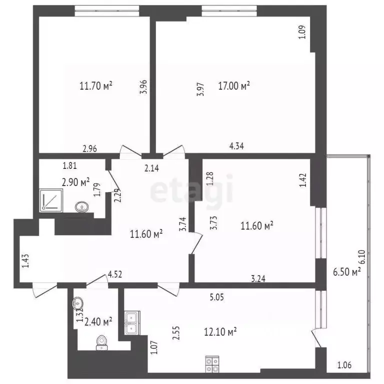 3-к кв. Удмуртия, Ижевск Удмуртская ул., 300 (60.5 м) - Фото 1