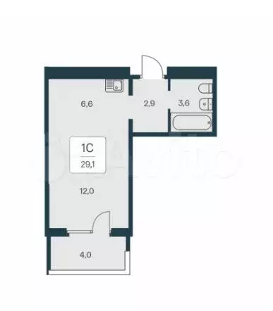 Квартира-студия, 29,1 м, 14/23 эт. - Фото 0