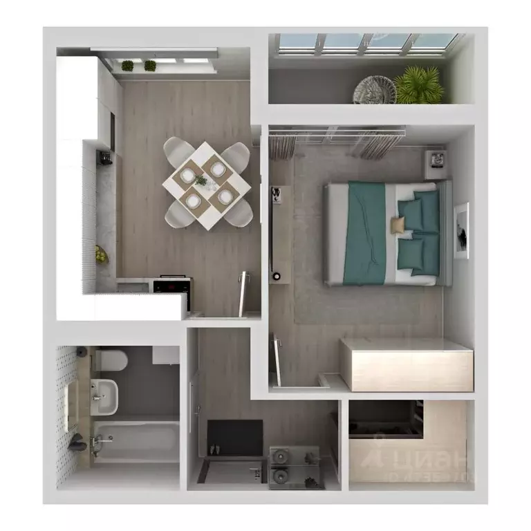 1-к кв. Самарская область, Самара Южное ш., 13 (37.9 м) - Фото 1