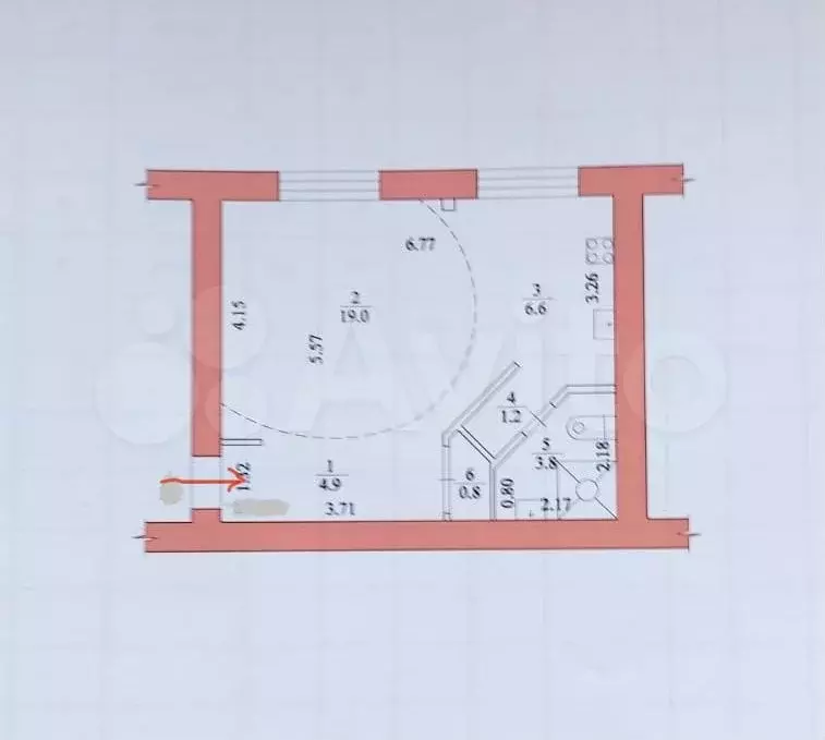 Квартира-студия, 36,3 м, 2/5 эт. - Фото 0