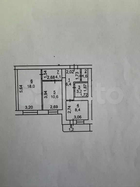 2-к. квартира, 52,3 м, 6/10 эт. - Фото 0