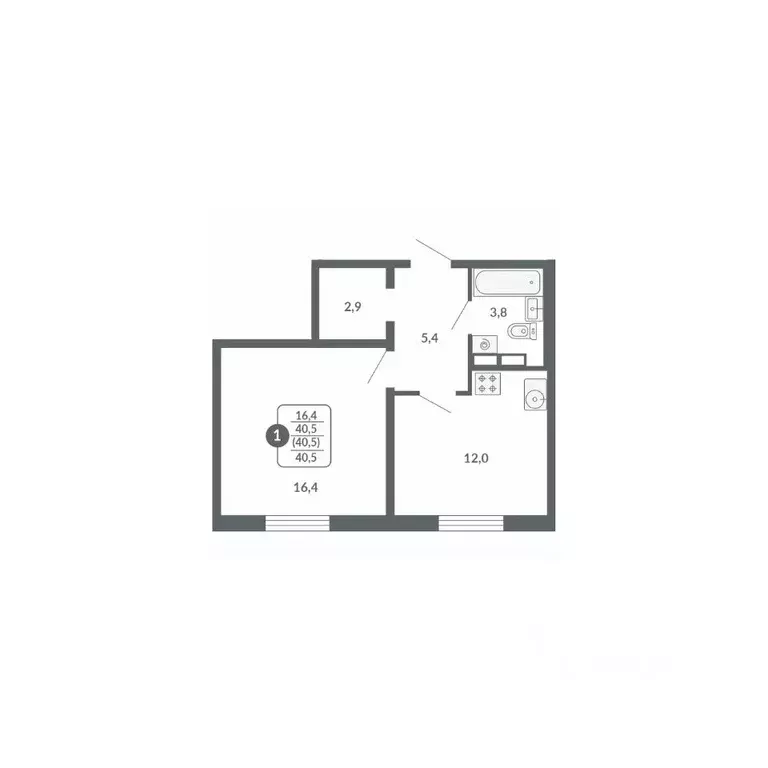 1-к кв. Кировская область, Киров ул. Потребкооперации, 34к1 (40.5 м) - Фото 1