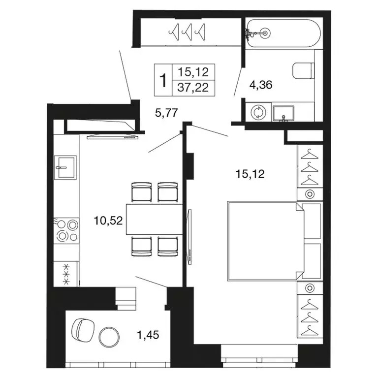 1-комнатная квартира: Апрелевка, жилой комплекс Времена Года, к11 ... - Фото 1