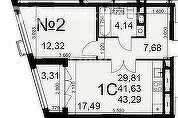 1-комнатная квартира: Тула, улица Фёдора Смирнова, 2 (34.57 м) - Фото 0