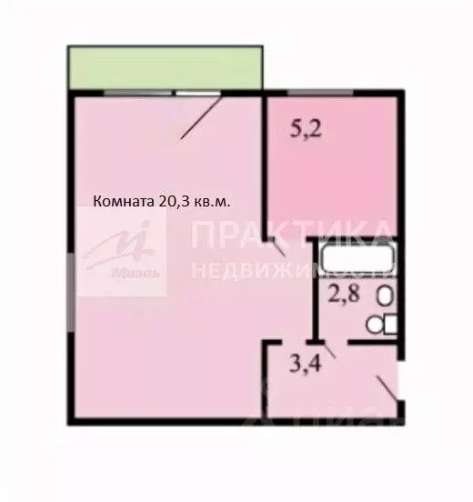 1-к кв. Москва Открытое ш., 21К12 (33.0 м) - Фото 2