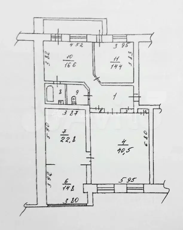 3-к кв. Томская область, Томск ул. Дзержинского, 27 (132.0 м) - Фото 2