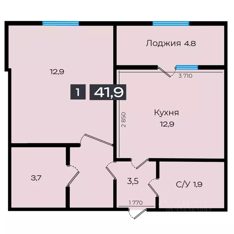 1-к кв. Ставропольский край, Ставрополь ул. Южный обход, 53В (41.9 м) - Фото 1