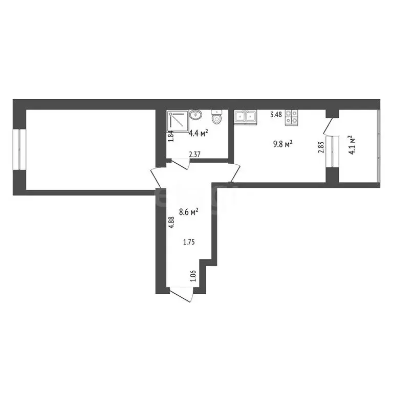 1-комнатная квартира: Тюмень, улица Василия Гольцова, 26 (41.6 м) - Фото 0