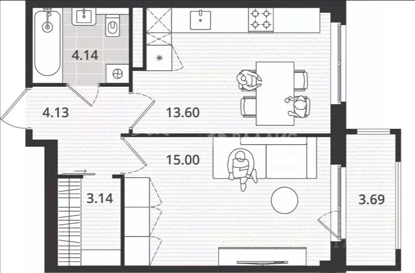 1-к кв. Архангельская область, Северодвинск Пионерская ул., 8 (39.7 м) - Фото 2