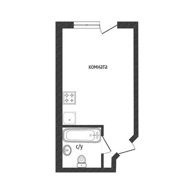 Квартира-студия: Абакан, улица Некрасова, 45 (21.7 м) - Фото 1