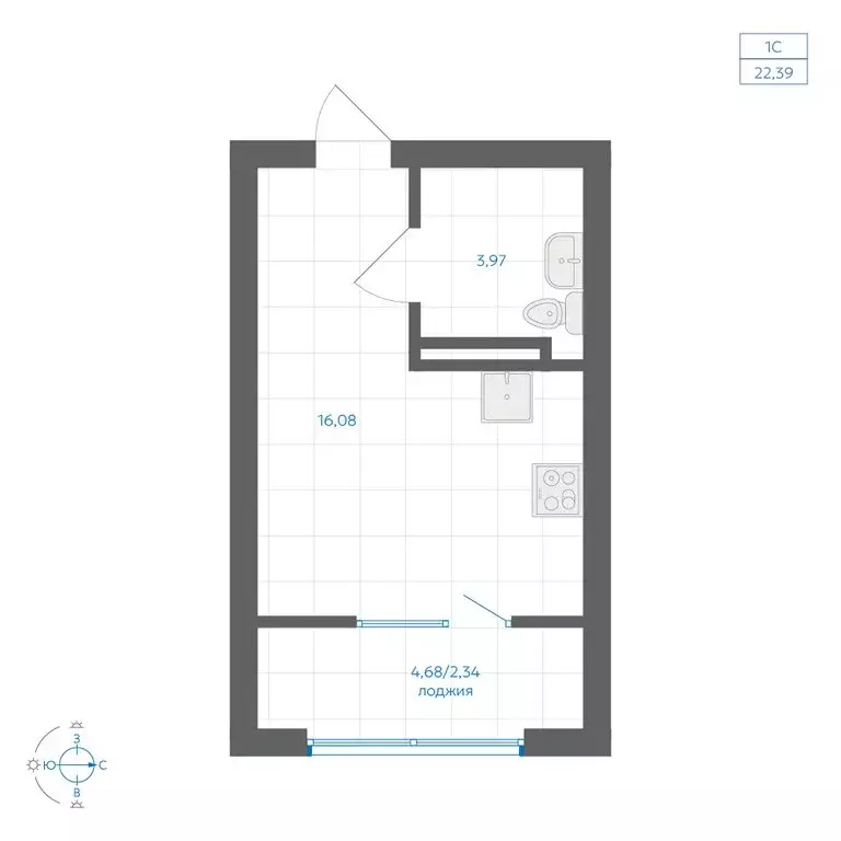 Квартира-студия: Челябинский городской округ, посёлок Пригородный, ... - Фото 1