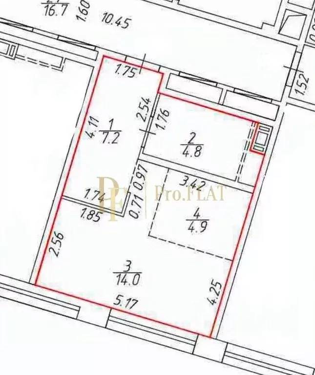 Студия Санкт-Петербург ул. Челюскина, 10 (30.9 м) - Фото 2