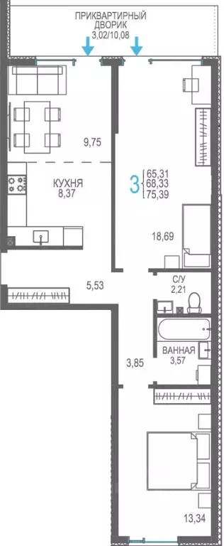 Студия Крым, Сакский район, Лесновское с/пос, с. Прибрежное ул. ... - Фото 1