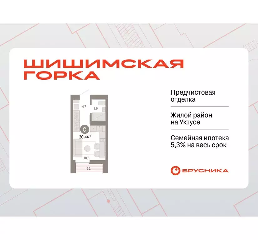 Квартира-студия: Екатеринбург, улица Гастелло, 19А (20.37 м) - Фото 1