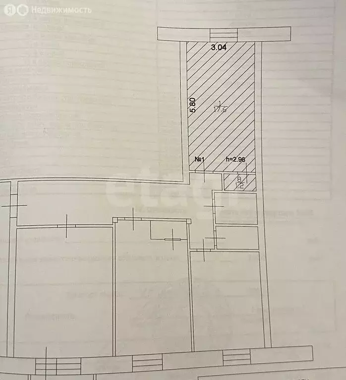 1к в 3-комнатной квартире (18.8 м) - Фото 1