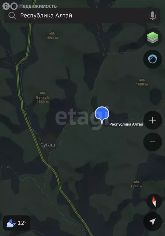 Участок в Усть-Коксинский район, село Сугаш (59 м) - Фото 1