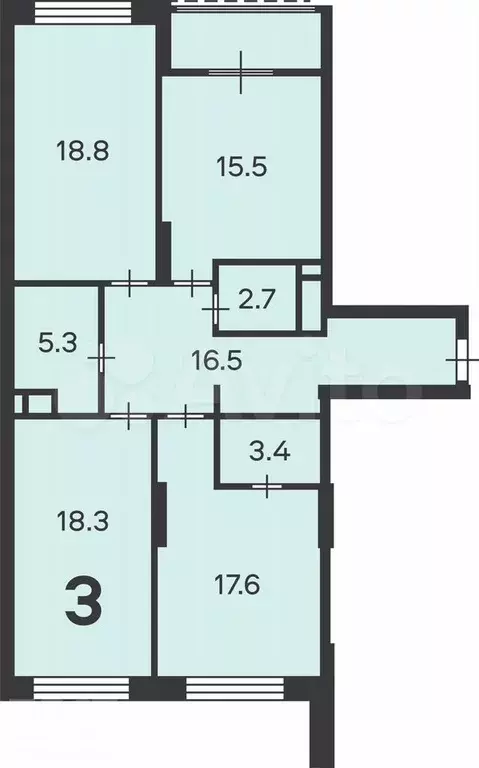 Аукцион: 3-к. квартира, 98,1 м, 10/31 эт. - Фото 0