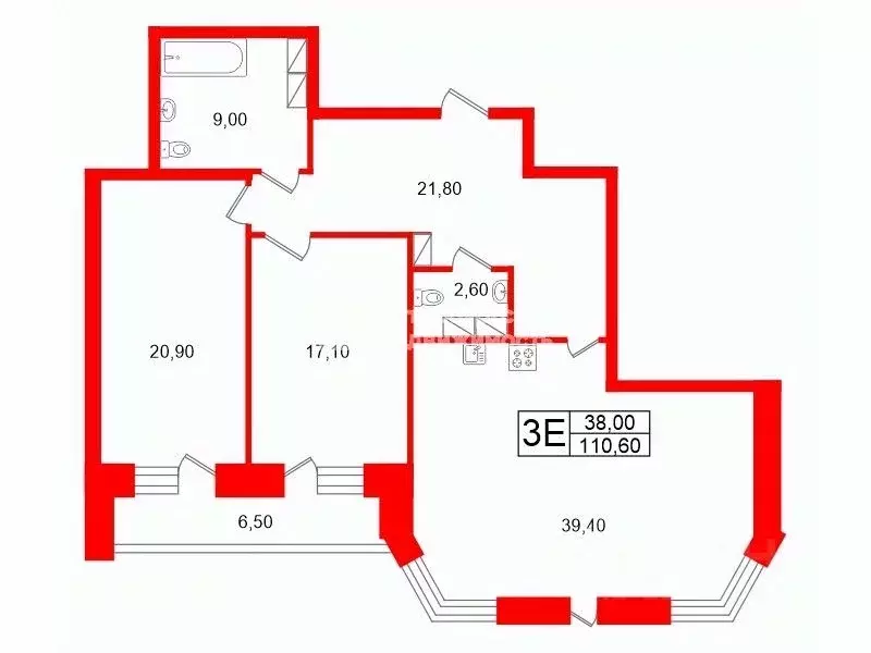 2-к кв. Санкт-Петербург Пулковская ул., 8к1 (110.6 м) - Фото 1