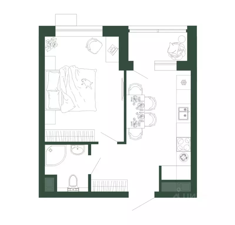 1-к кв. Воронежская область, Воронеж бул. Содружества, 6 (34.9 м) - Фото 1