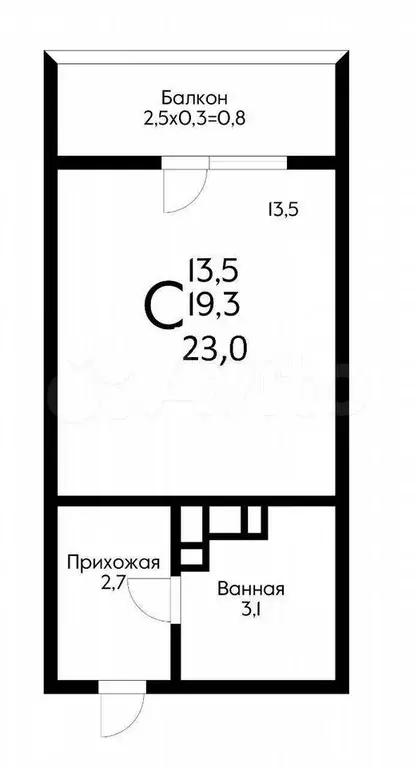 Квартира-студия, 20 м, 11/19 эт. - Фото 0