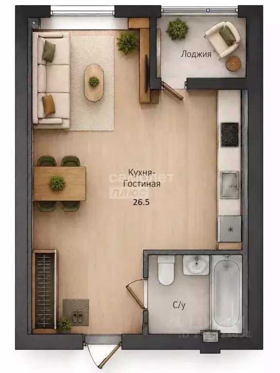 Студия Башкортостан, Уфа ул. Менделеева, 102 (27.6 м) - Фото 2
