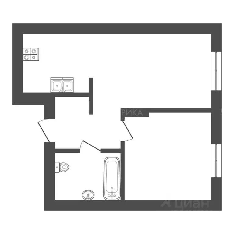 1-к кв. Тюменская область, Тюмень ул. Республики, 204к11 (38.5 м) - Фото 2