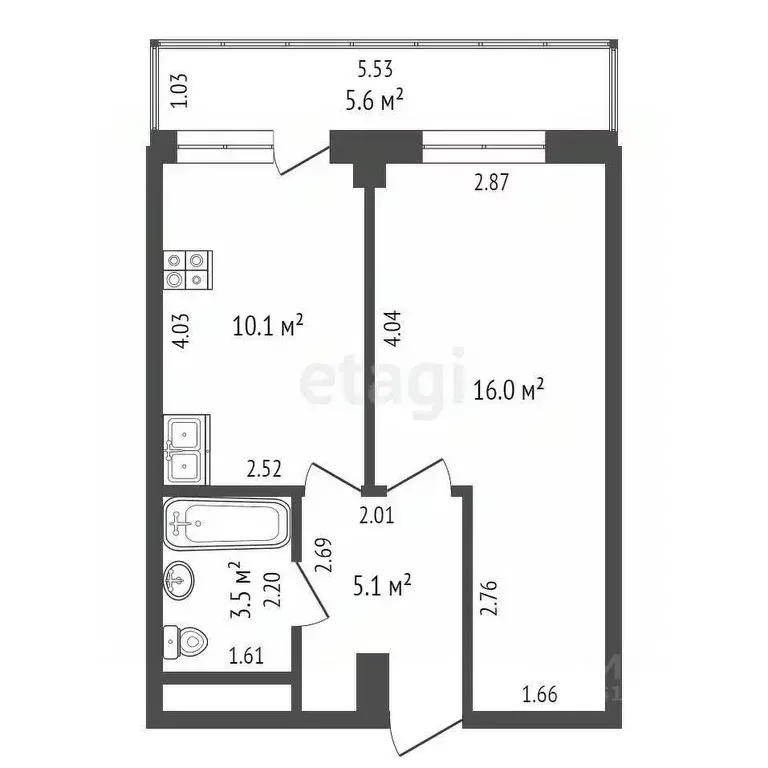 1-к кв. Саха (Якутия), Якутск ул. Дзержинского, 61 (34.7 м) - Фото 2
