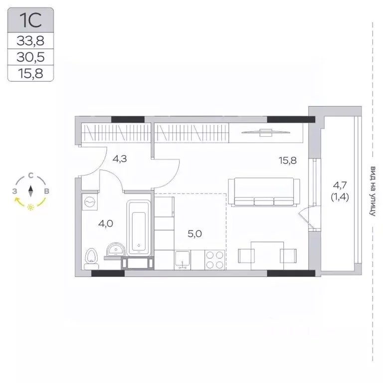 Студия Московская область, Мытищи городской округ, д. Пирогово ул. ... - Фото 1