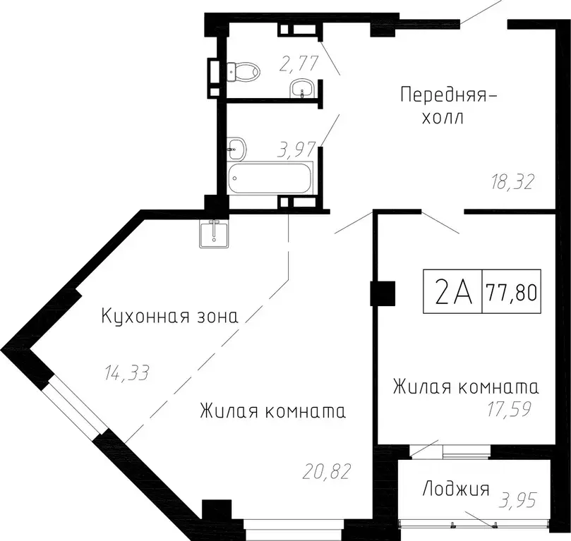 2-к кв. Приморский край, Владивосток ул. Мусоргского, 74к2 (78.0 м) - Фото 0