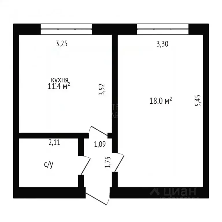 1-к кв. Тюменская область, Тюмень Олимпийская ул., 30 (33.9 м) - Фото 1