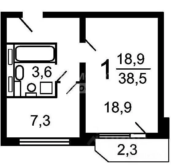 1-к кв. Москва Боровское ш., 20 (38.0 м) - Фото 2