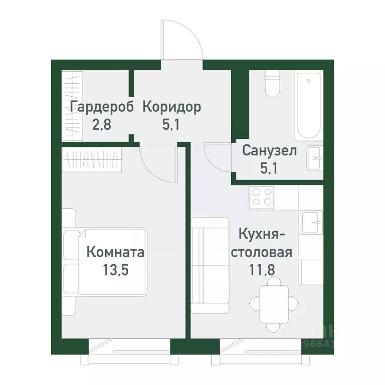 1-к кв. Челябинская область, Челябинский городской округ, пос. ... - Фото 0