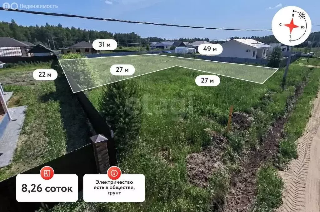 Участок в Перевалово, коттеджный посёлок Васильково (8.26 м) - Фото 1