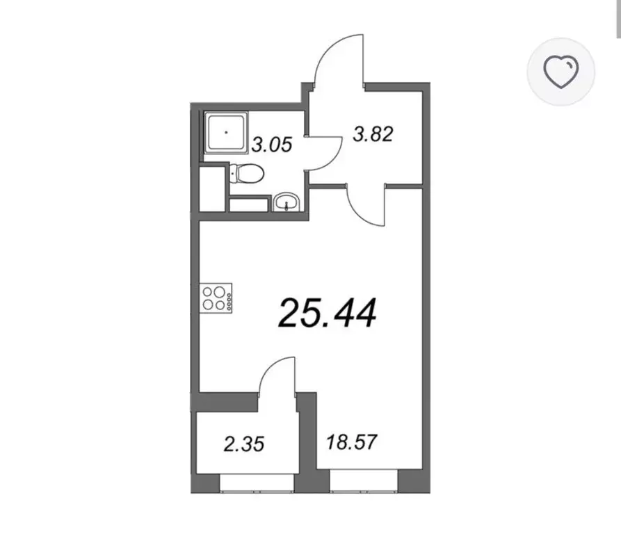 Квартира-студия: Санкт-Петербург, Тосина улица, 6 (21 м) - Фото 1
