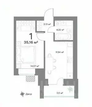 1-к кв. Нижегородская область, Выкса  (35.16 м) - Фото 0