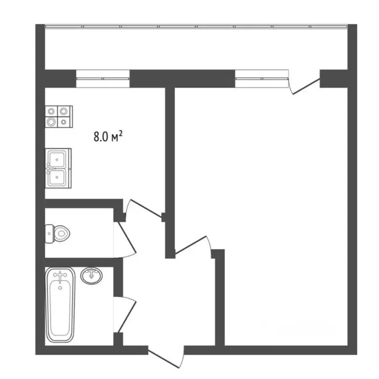 1-к кв. Тюменская область, Тюмень Минская ул., 5 (29.6 м) - Фото 2